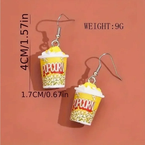 Cute Popcorn Earrings - Picture 2 of 2